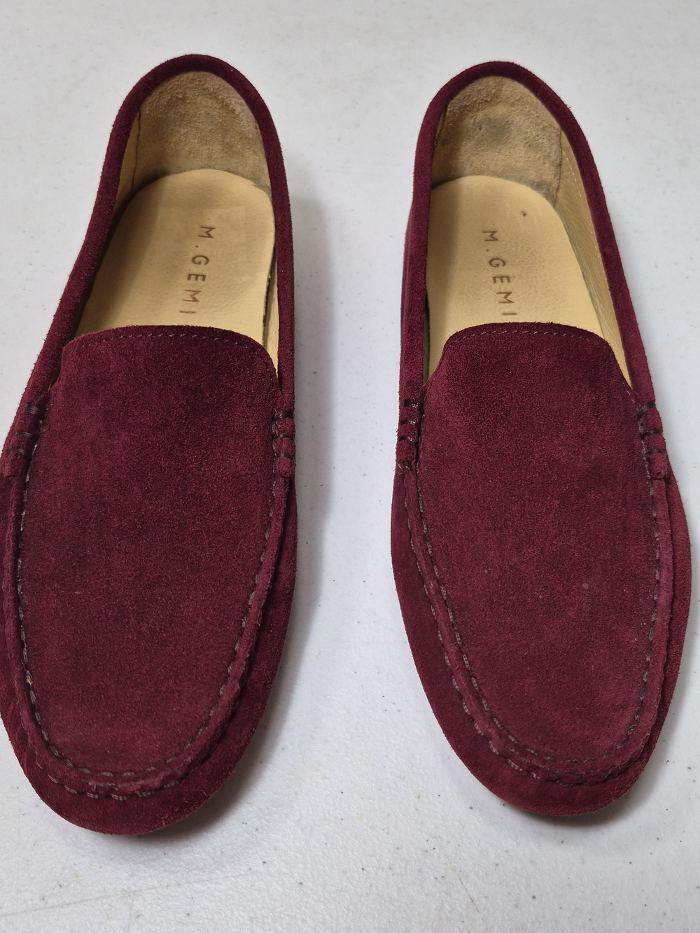 M. Gemi Burgundy Suede Loafers
